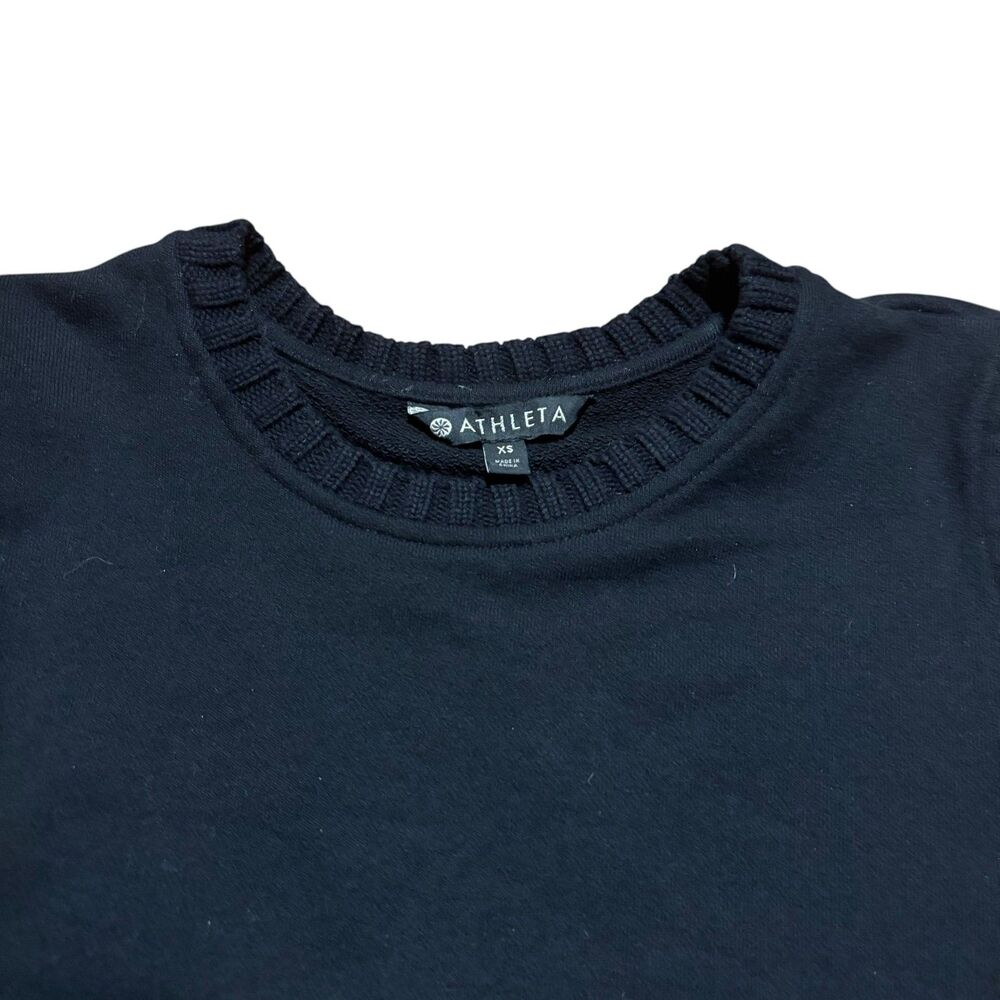 Athleta Bayridge Asymmetrical Ribbed Sweater Black- Size XS - Picture 5 of 9